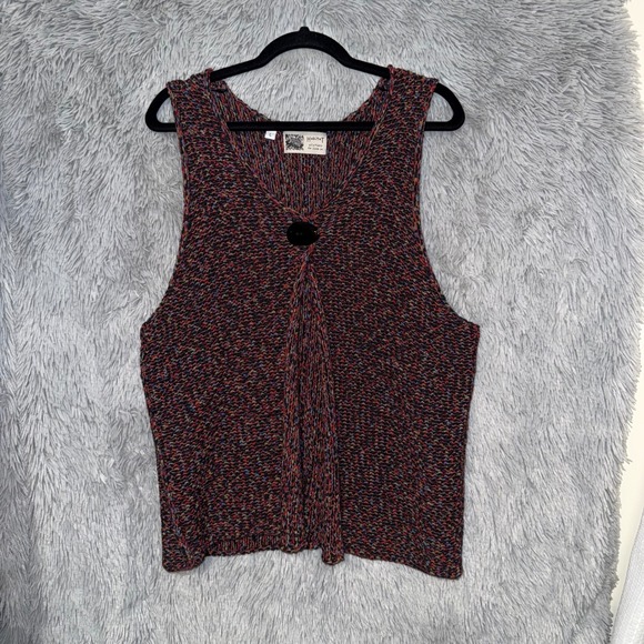 Habitat Jackets & Blazers - Habitat Textured Knit V-Neck Button Accent Sleeveless Vest Top Women's L